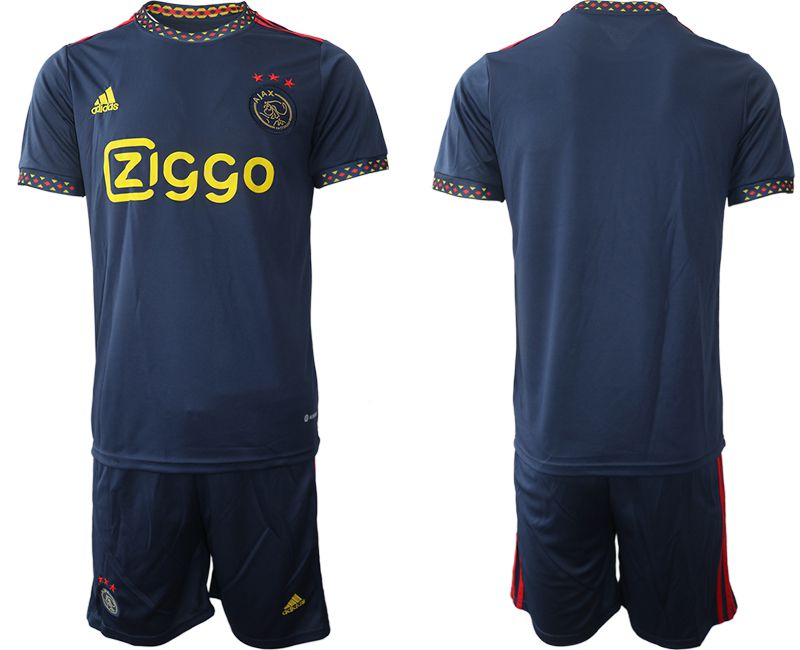 Men 2022-2023 Club AFC Ajax away blue blank Soccer Jersey